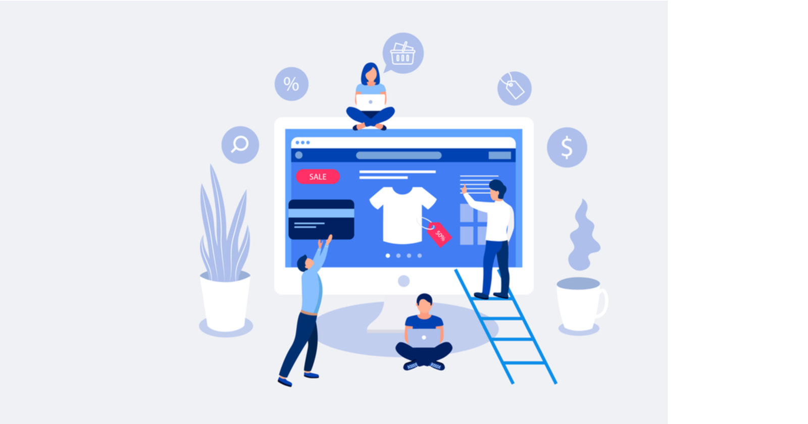 Modern ecommerce website design illustration