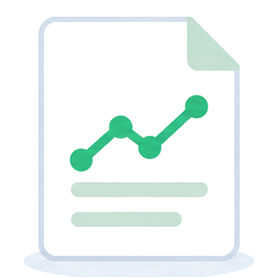 A report page with a small sparkline, the monthly ads report icon
