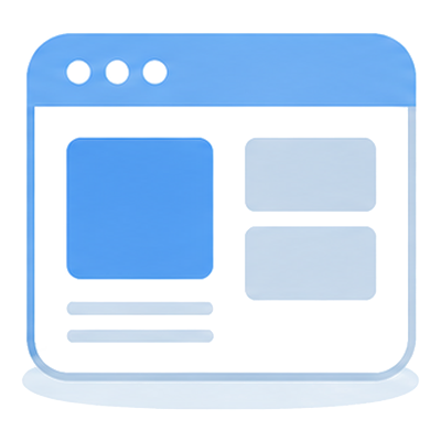 A layout frame with one highlighted block, the design and plain-text version icon