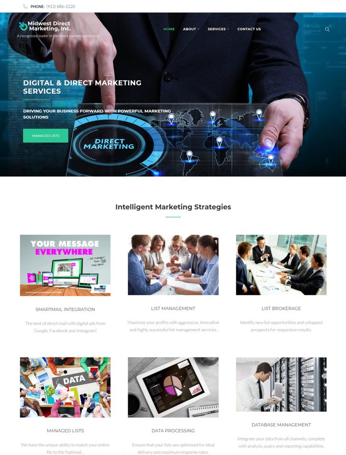 Midwest Direct Marketing desktop site after the redesign