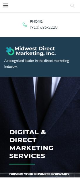 Midwest Direct Marketing mobile site after the redesign